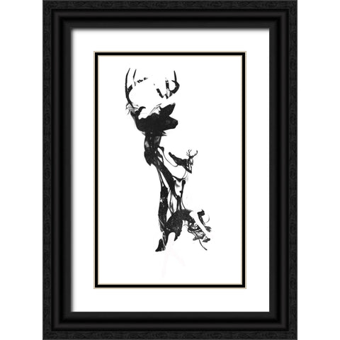 Last Time I Was A Deer Black Ornate Wood Framed Art Print with Double Matting by Farkas, Robert