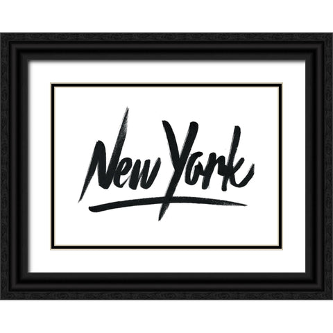 New York Black Ornate Wood Framed Art Print with Double Matting by Farkas, Robert