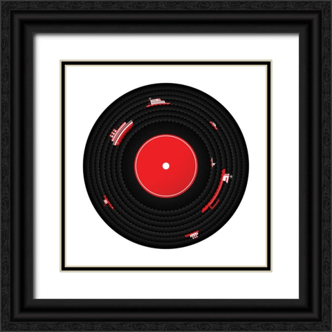 Ocean Blues Black Ornate Wood Framed Art Print with Double Matting by Farkas, Robert