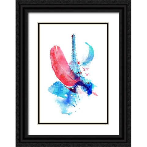 Pigeons Of Paris Black Ornate Wood Framed Art Print with Double Matting by Farkas, Robert