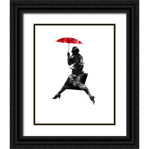 Puddle Jumper Black Ornate Wood Framed Art Print with Double Matting by Farkas, Robert