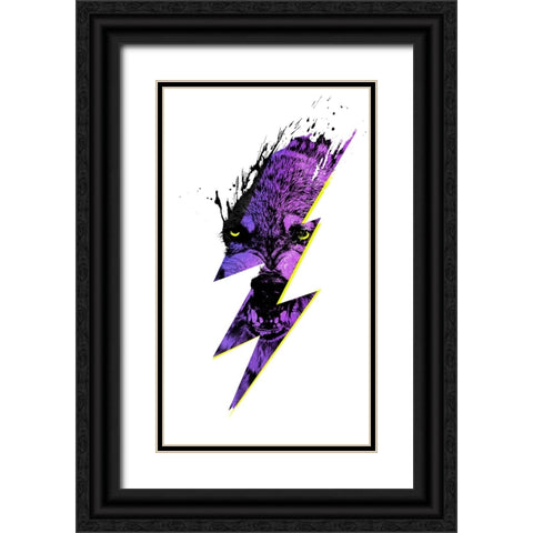Thunderwolf Alpha Black Ornate Wood Framed Art Print with Double Matting by Farkas, Robert