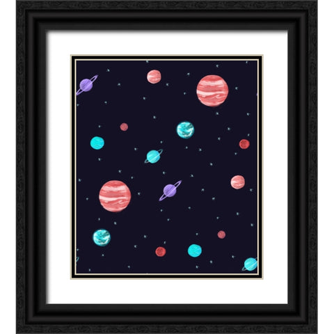Bright Night Sky V1 Black Ornate Wood Framed Art Print with Double Matting by Farkas, Robert