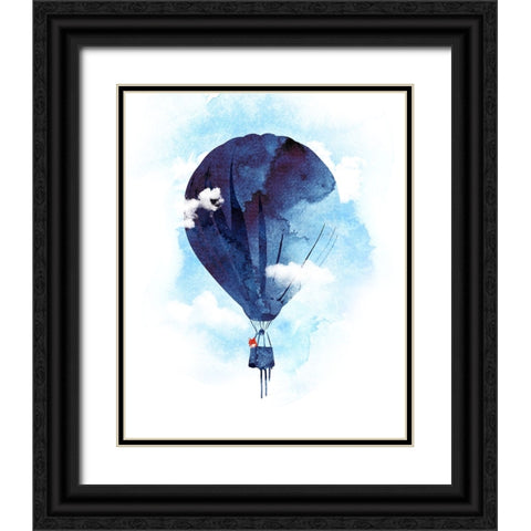 Bye Bye Baloon Black Ornate Wood Framed Art Print with Double Matting by Farkas, Robert