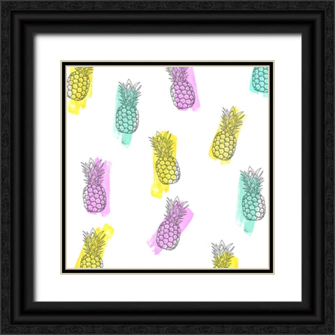 Funky Ananas Black Ornate Wood Framed Art Print with Double Matting by Farkas, Robert