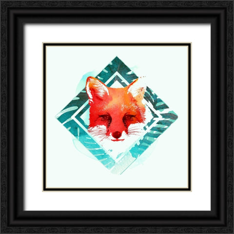 Green Fox 2 Black Ornate Wood Framed Art Print with Double Matting by Farkas, Robert