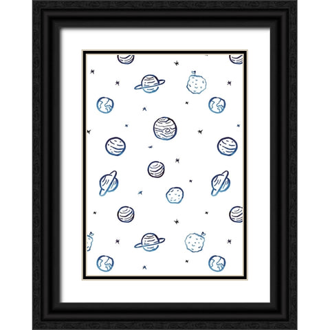 Planets Black Ornate Wood Framed Art Print with Double Matting by Farkas, Robert