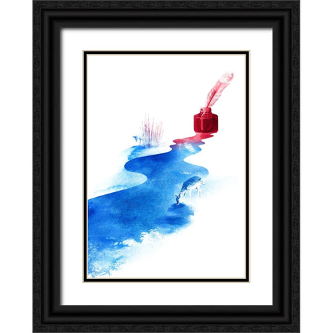 The Drama Of Causality Black Ornate Wood Framed Art Print with Double Matting by Farkas, Robert