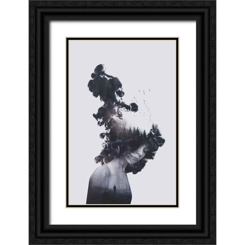 Walk Through Flames Black Ornate Wood Framed Art Print with Double Matting by Farkas, Robert