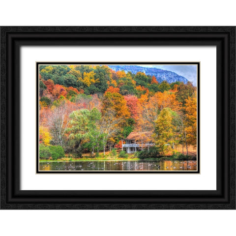 Tillson Lake Black Ornate Wood Framed Art Print with Double Matting by Goldwitz, Robert