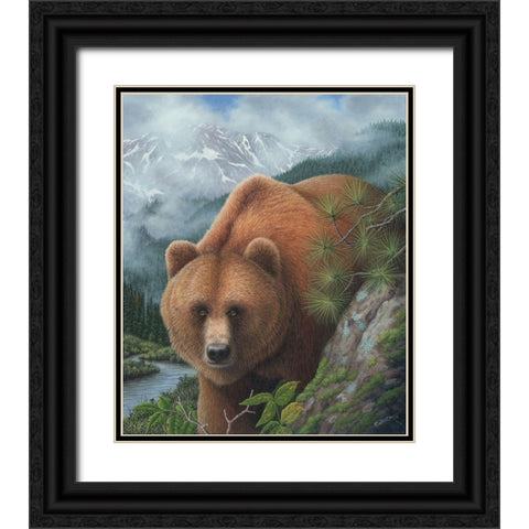 Stalking His Prey Black Ornate Wood Framed Art Print with Double Matting by Wavra, Robert