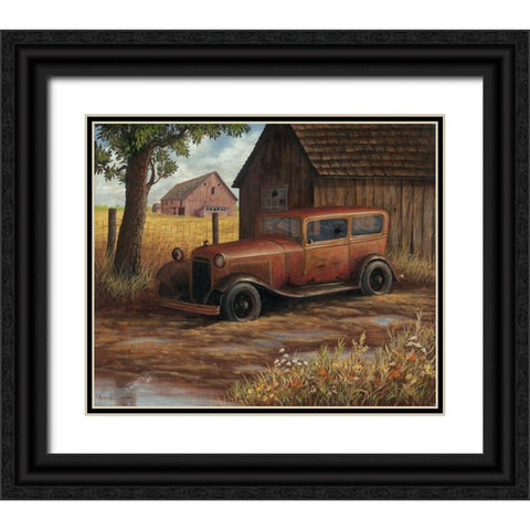 The Old Ford Black Ornate Wood Framed Art Print with Double Matting by Wavra, Robert