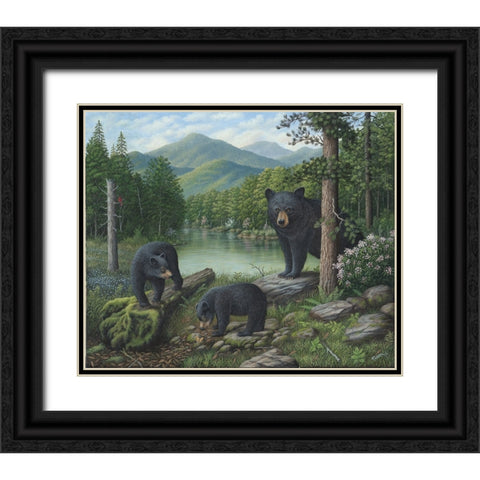 Watching The Cubs Play Black Ornate Wood Framed Art Print with Double Matting by Wavra, Robert