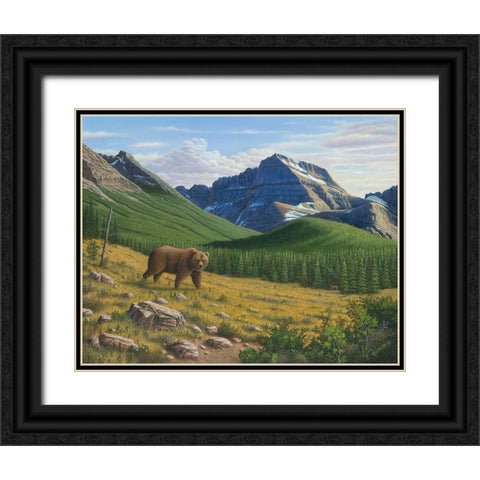Heading Down The Slope Black Ornate Wood Framed Art Print with Double Matting by Wavra, Robert