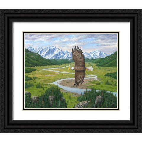 Soaring Above Black Ornate Wood Framed Art Print with Double Matting by Wavra, Robert
