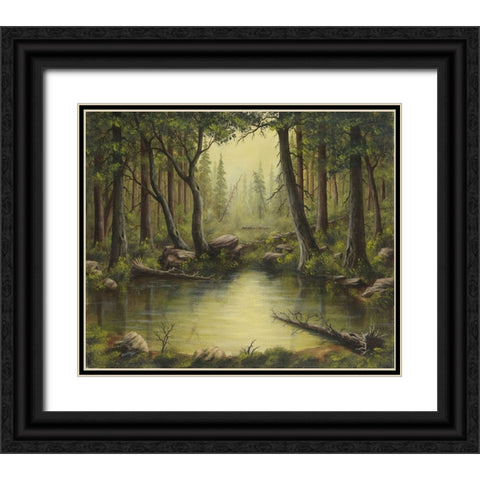 Evening at the Creek Black Ornate Wood Framed Art Print with Double Matting by Wavra, Robert
