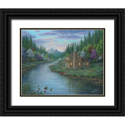 The Cabin Black Ornate Wood Framed Art Print with Double Matting by Wavra, Robert