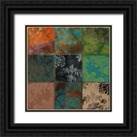 Velvet Patch III Black Ornate Wood Framed Art Print with Double Matting by Sasha