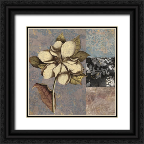 Cocoa And Blue I Black Ornate Wood Framed Art Print with Double Matting by Sasha