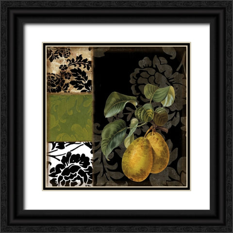 Damask Lerain I Black Ornate Wood Framed Art Print with Double Matting by Sasha