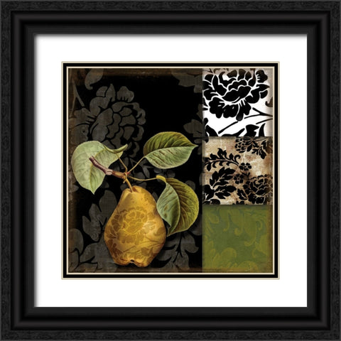 Damask Lerain II Black Ornate Wood Framed Art Print with Double Matting by Sasha