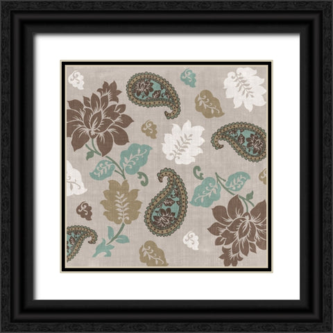 Paisley Floral I Black Ornate Wood Framed Art Print with Double Matting by Sasha