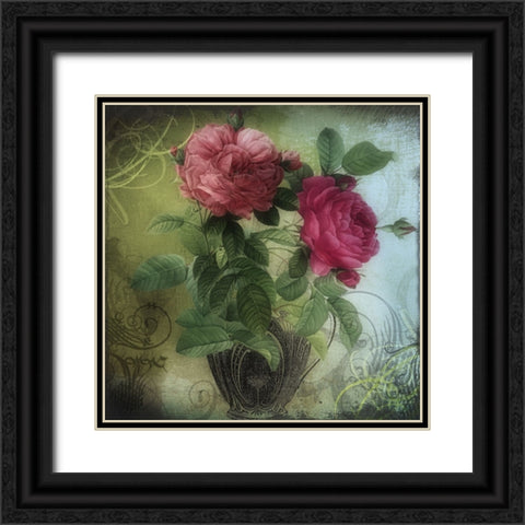 Tea and Roses II Black Ornate Wood Framed Art Print with Double Matting by Sasha