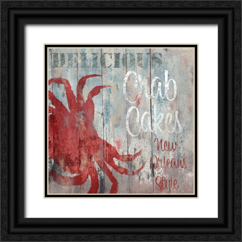 New Orleans Seafood II Black Ornate Wood Framed Art Print with Double Matting by Sasha