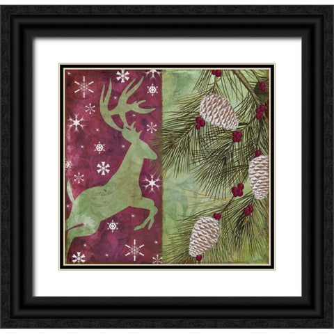 Cabin Christmas I Black Ornate Wood Framed Art Print with Double Matting by Sasha