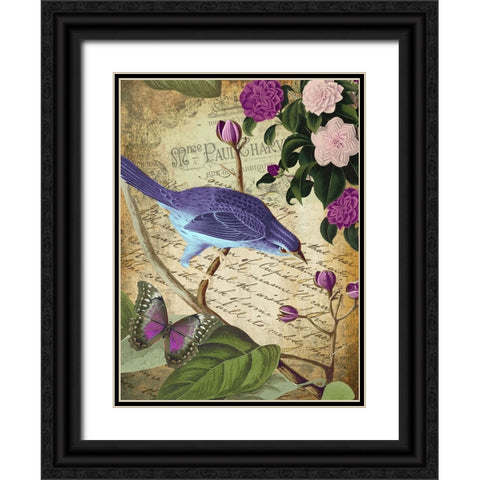 Petals and Wings II Black Ornate Wood Framed Art Print with Double Matting by Sasha