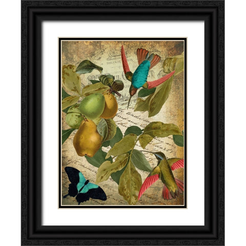 Petals and Wings III Black Ornate Wood Framed Art Print with Double Matting by Sasha