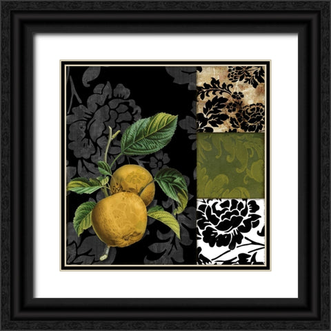Damask Lerain IV Black Ornate Wood Framed Art Print with Double Matting by Sasha