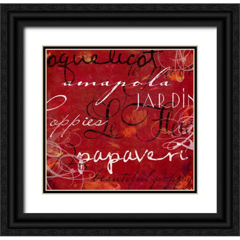 Le Pavot III Black Ornate Wood Framed Art Print with Double Matting by Sasha