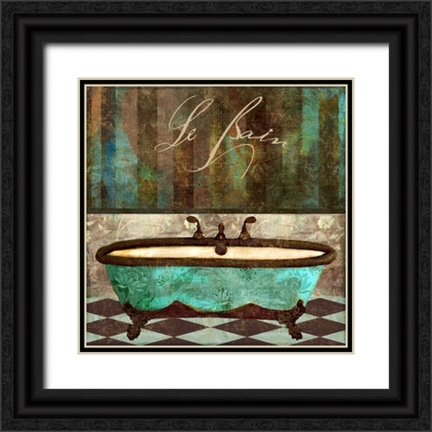 Le Bain Aqua Black Ornate Wood Framed Art Print with Double Matting by Sasha