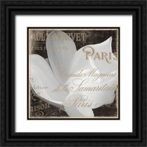 Fleurs Blanc II Black Ornate Wood Framed Art Print with Double Matting by Sasha