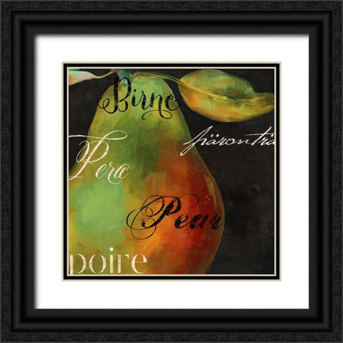 Painted Pear I Black Ornate Wood Framed Art Print with Double Matting by Sasha