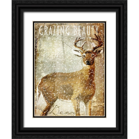 Winter Game Two Black Ornate Wood Framed Art Print with Double Matting by Sasha