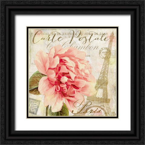 Bonjour One Black Ornate Wood Framed Art Print with Double Matting by Sasha