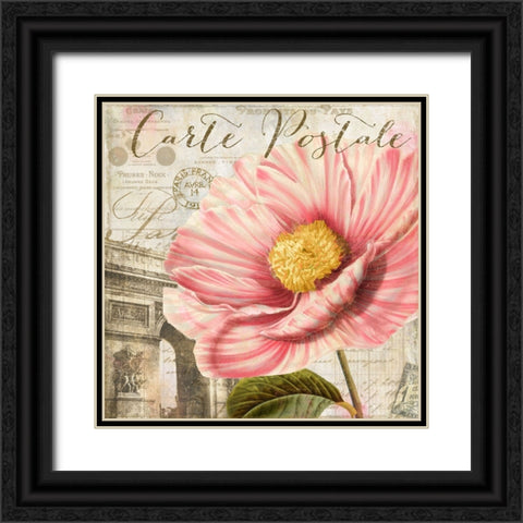 Bonjour Two Black Ornate Wood Framed Art Print with Double Matting by Sasha