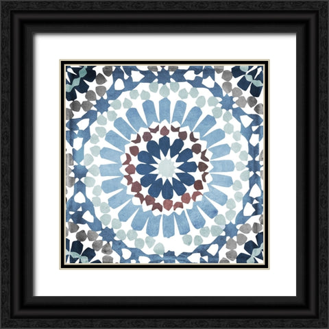 Moroccan Blues IV Black Ornate Wood Framed Art Print with Double Matting by Sasha
