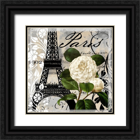 Paris Blanc I Black Ornate Wood Framed Art Print with Double Matting by Sasha