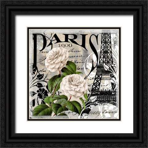 Paris Blanc II Black Ornate Wood Framed Art Print with Double Matting by Sasha