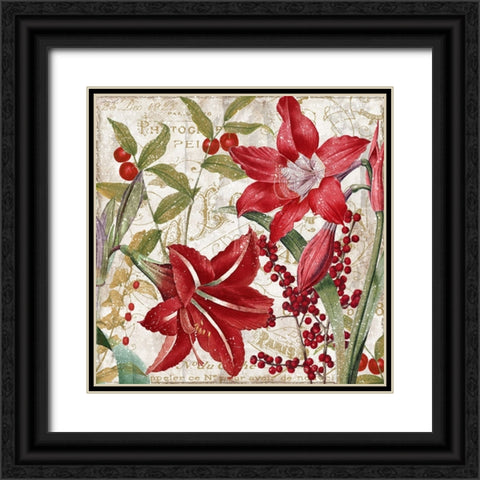 Christmas In Paris I Black Ornate Wood Framed Art Print with Double Matting by Sasha