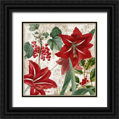 Christmas In Paris II Black Ornate Wood Framed Art Print with Double Matting by Sasha