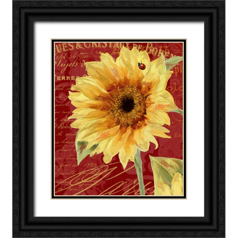 Ete Lady Bug Black Ornate Wood Framed Art Print with Double Matting by Sasha