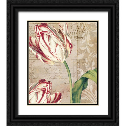 Tulips Black Ornate Wood Framed Art Print with Double Matting by Sasha