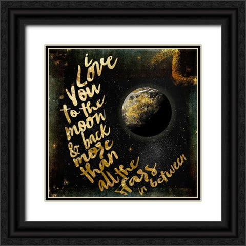 Moon and Back I Black Ornate Wood Framed Art Print with Double Matting by Sasha