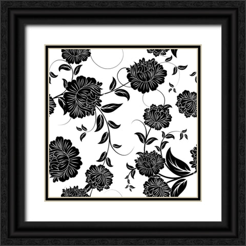 Ceil Jaune Pattern 1 Black Ornate Wood Framed Art Print with Double Matting by Sasha