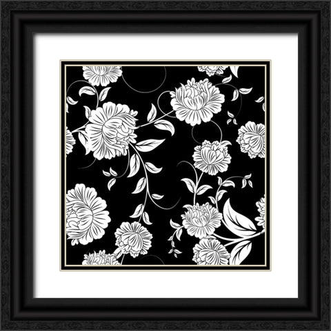 Ceil Jaune Pattern 2 Black Ornate Wood Framed Art Print with Double Matting by Sasha