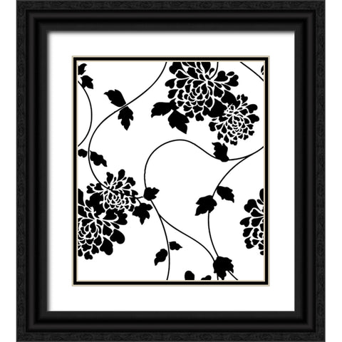 Ceil Jaune Pattern 3 Black Ornate Wood Framed Art Print with Double Matting by Sasha